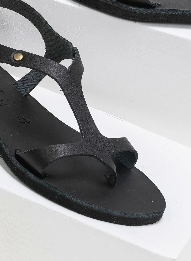IRIS Basic δερμάτινα ίσια πέδιλα - Μαύρο 5 IRIS Basic δερμάτινα ίσια πέδιλα - Μαύρο - Image 3
