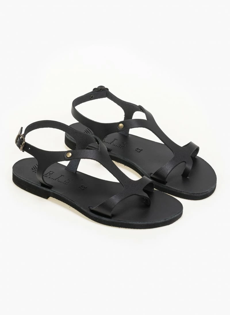 IRIS Basic δερμάτινα ίσια πέδιλα - Μαύρο 3 IRIS Basic δερμάτινα ίσια πέδιλα - Μαύρο