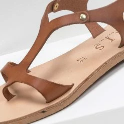 IRIS Basic δερμάτινα ίσια πέδιλα - Καφέ 13 IRIS Basic δερμάτινα ίσια πέδιλα - Καφέ -Σανδάλια κατάστημα basic dermatina isia pedila 90628 xlx6