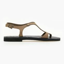 IRIS Basic δερμάτινα ίσια πέδιλα - Λαδί 9 IRIS Basic δερμάτινα ίσια πέδιλα - Λαδί -Σανδάλια κατάστημα basic dermatina isia pedila 90630 agj0
