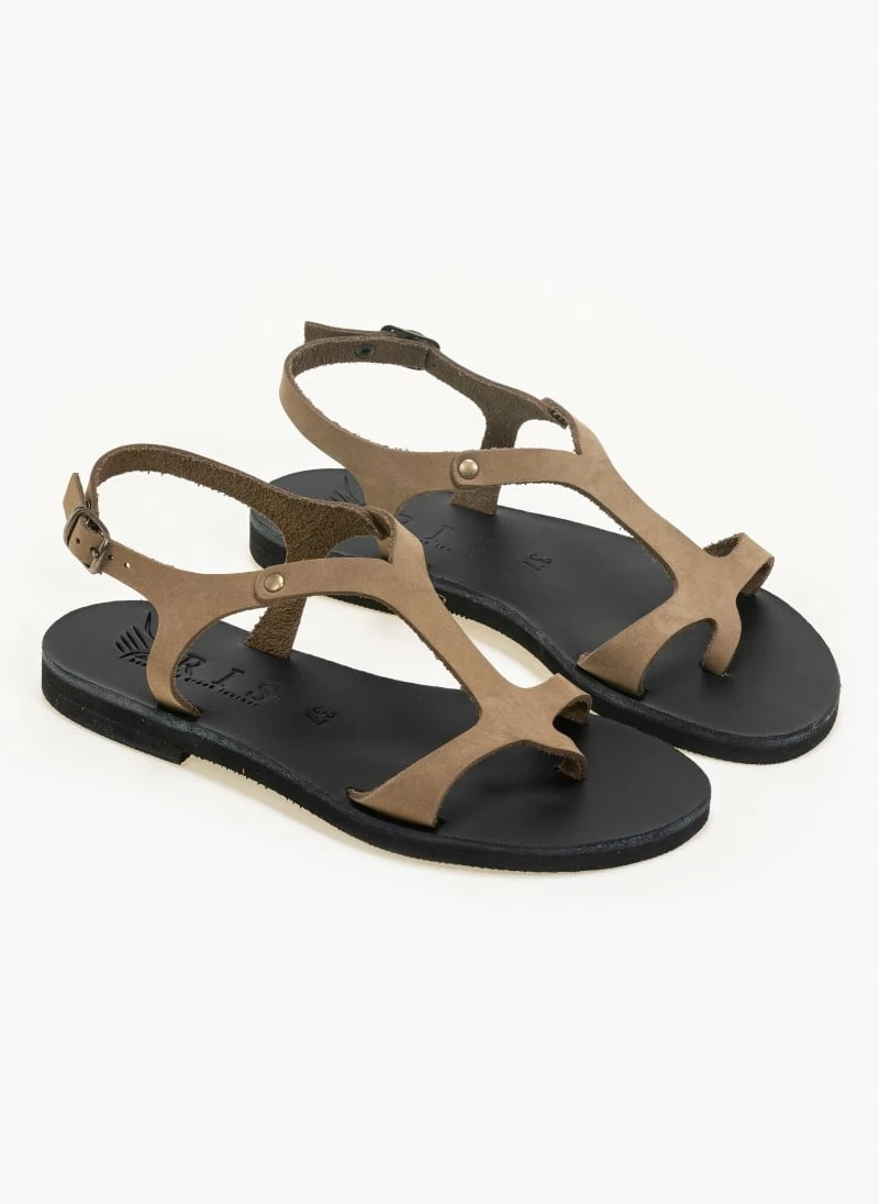 IRIS Basic δερμάτινα ίσια πέδιλα - Λαδί 3 IRIS Basic δερμάτινα ίσια πέδιλα - Λαδί