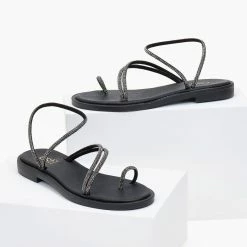 Σανδάλια Estil δερμάτινα με Strass λουράκια - Μαύρο 11 Σανδάλια Estil δερμάτινα με Strass λουράκια - Μαύρο -Σανδάλια κατάστημα dermatina estil sandalia me strass lourakia 100810 brij