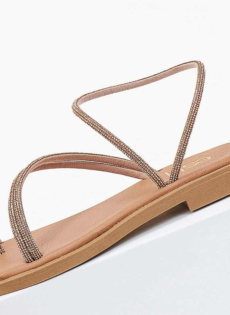 Σανδάλια Estil δερμάτινα με Strass λουράκια - Χαλκός 8 Σανδάλια Estil δερμάτινα με Strass λουράκια - Χαλκός - Image 6