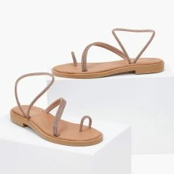 Σανδάλια Estil δερμάτινα με Strass λουράκια - Χαλκός 11 Σανδάλια Estil δερμάτινα με Strass λουράκια - Χαλκός -Σανδάλια κατάστημα dermatina estil sandalia me strass lourakia 100811 pjne