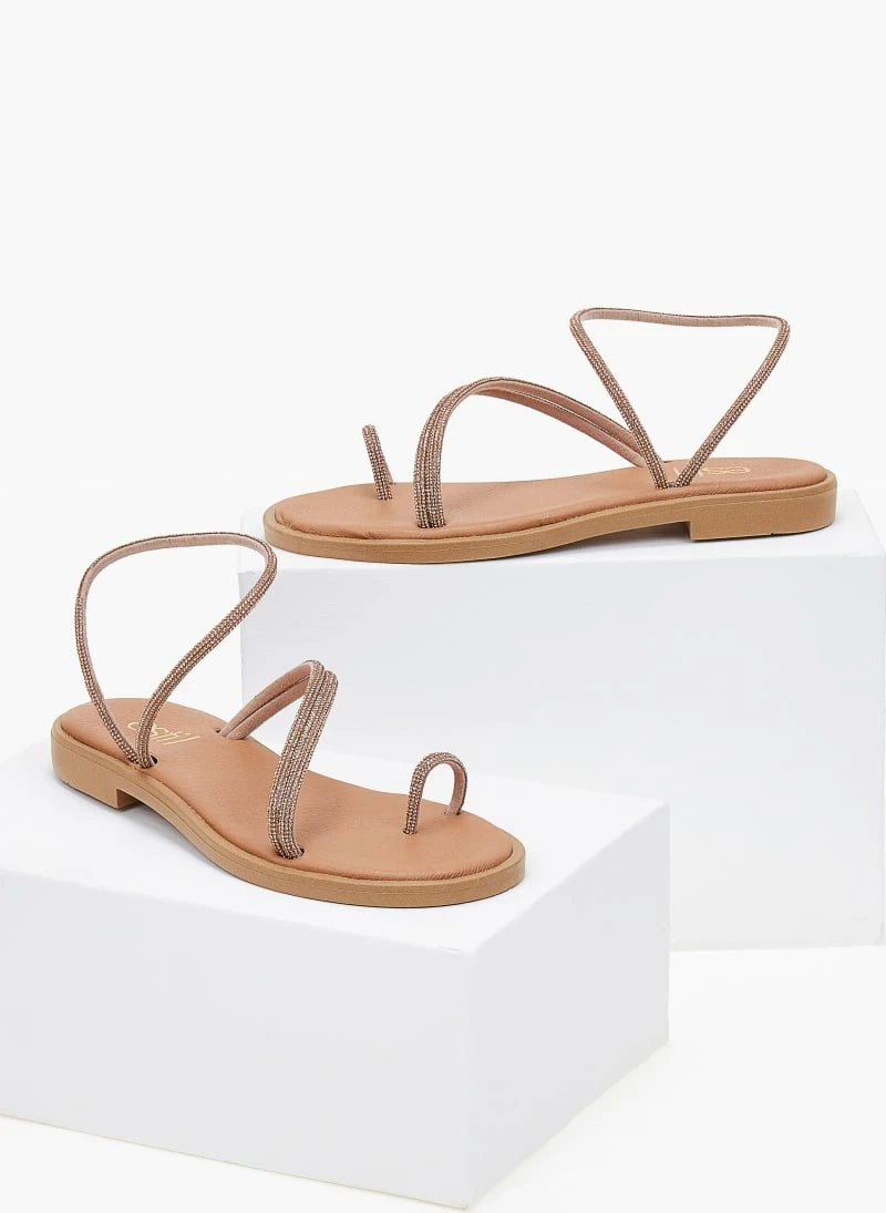 Σανδάλια Estil δερμάτινα με Strass λουράκια - Χαλκός 5 Σανδάλια Estil δερμάτινα με Strass λουράκια - Χαλκός - Image 3