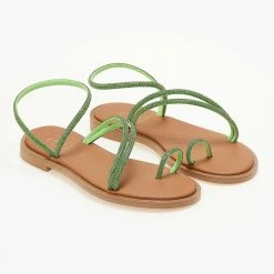 Σανδάλια Estil δερμάτινα με Strass λουράκια - Πράσινο 14 Σανδάλια Estil δερμάτινα με Strass λουράκια - Πράσινο -Σανδάλια κατάστημα dermatina estil sandalia me strass lourakia 104694 3m2t