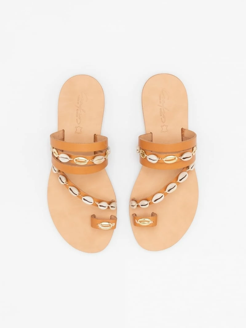 The Fashion Project Σανδάλια δερμάτινα με κοχύλια - Ταμπά 3 The Fashion Project Σανδάλια δερμάτινα με κοχύλια - Ταμπά