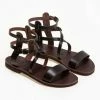 IRIS Σανδάλια δερμάτινα Gladiator με διπλό δέσιμο - Καφέ