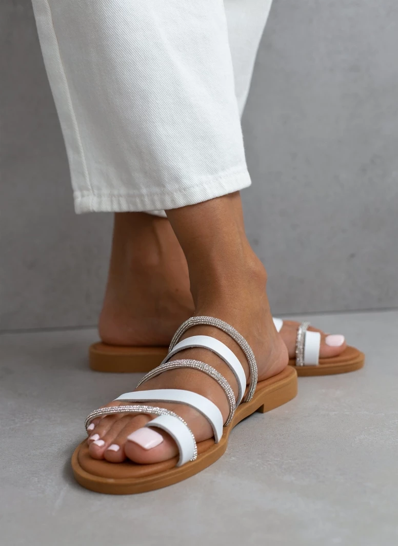 Δερμάτινα σανδάλια Estil με σειρές λουράκια - Λευκό 6 Δερμάτινα σανδάλια Estil με σειρές λουράκια - Λευκό - Image 4