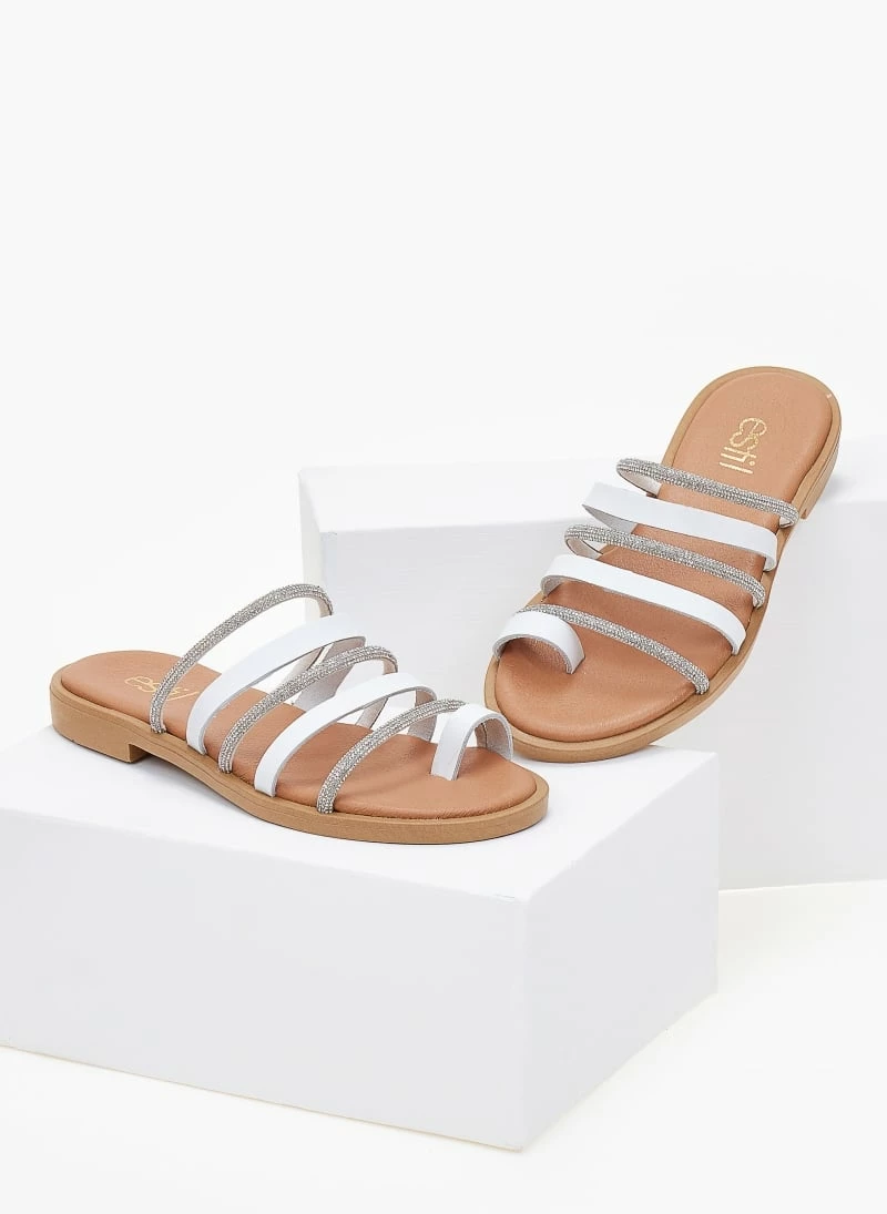 Δερμάτινα σανδάλια Estil με σειρές λουράκια - Λευκό 8 Δερμάτινα σανδάλια Estil με σειρές λουράκια - Λευκό - Image 6