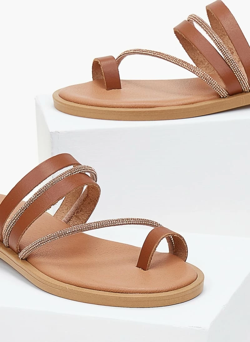 The Fashion Project Σανδάλια δερμάτινα Estil με Strass και λουράκια - Ταμπά 5 The Fashion Project Σανδάλια δερμάτινα Estil με Strass και λουράκια - Ταμπά - Image 3