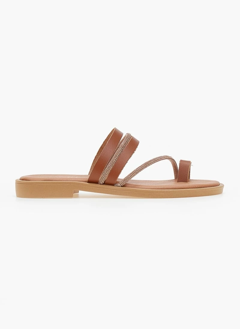 The Fashion Project Σανδάλια δερμάτινα Estil με Strass και λουράκια - Ταμπά 4 The Fashion Project Σανδάλια δερμάτινα Estil με Strass και λουράκια - Ταμπά - Image 2