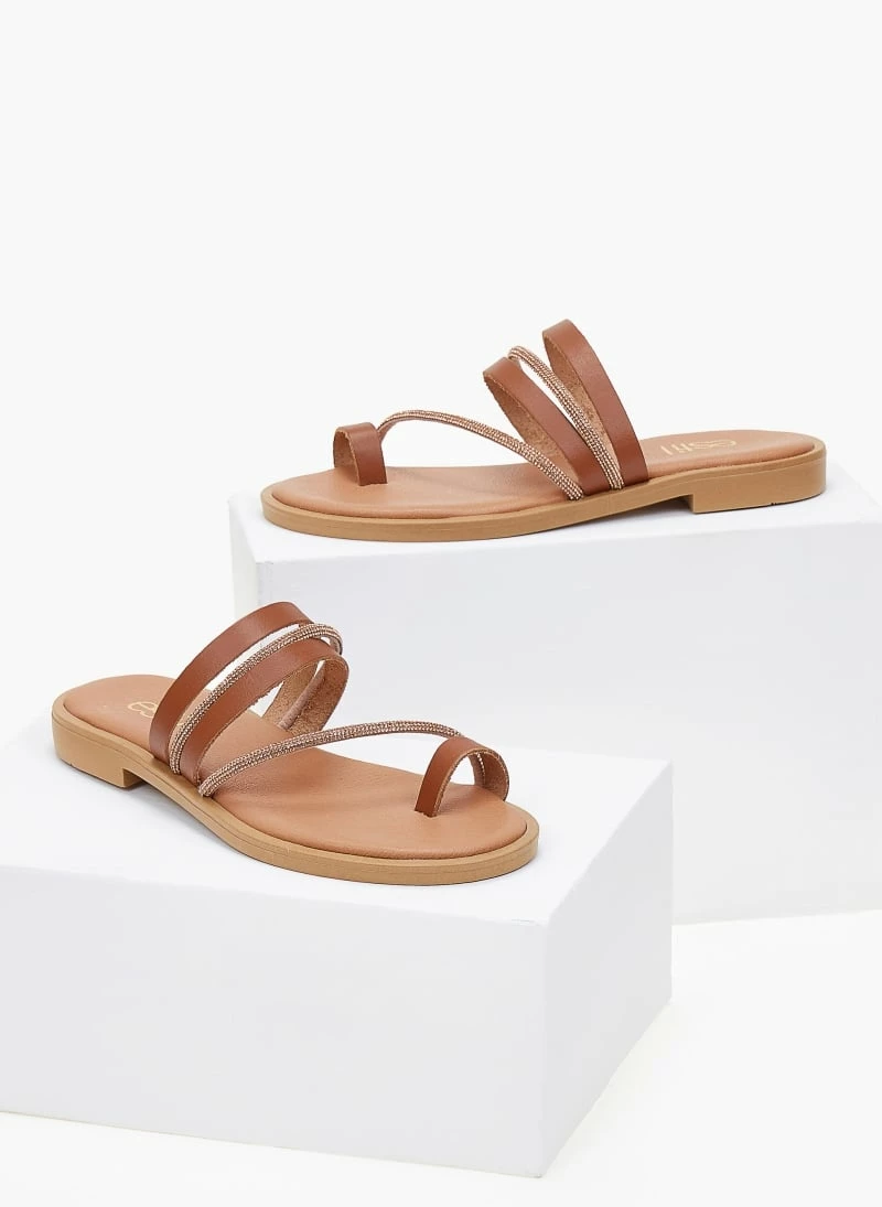 The Fashion Project Σανδάλια δερμάτινα Estil με Strass και λουράκια - Ταμπά 7 The Fashion Project Σανδάλια δερμάτινα Estil με Strass και λουράκια - Ταμπά - Image 5