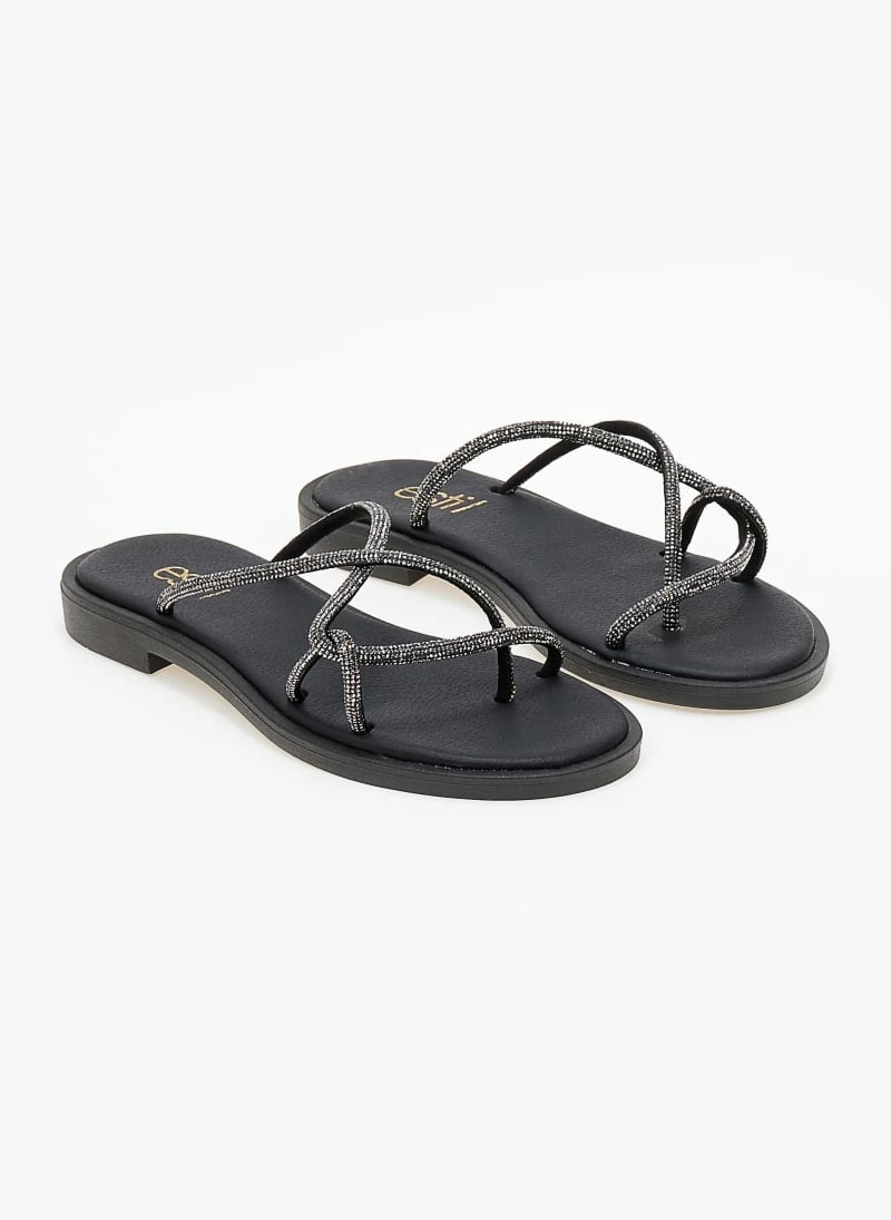 Δερμάτινα σανδάλια Estil με Strass λουράκια - Μαύρο 5 Δερμάτινα σανδάλια Estil με Strass λουράκια - Μαύρο - Image 3