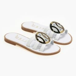 IRIS Σανδάλια δερμάτινα με στρογγυλή αγκράφα - Λευκό -Σανδάλια κατάστημα dermatina sandalia me strogguli agkrafa 90668 prfl