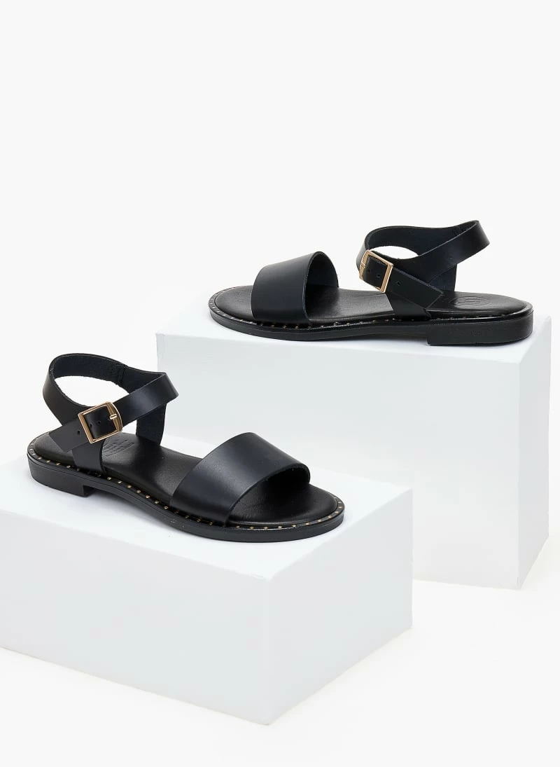 Πέδιλα δερμάτινα TFP με φάσα - Μαύρο 6 Πέδιλα δερμάτινα TFP με φάσα - Μαύρο - Image 4