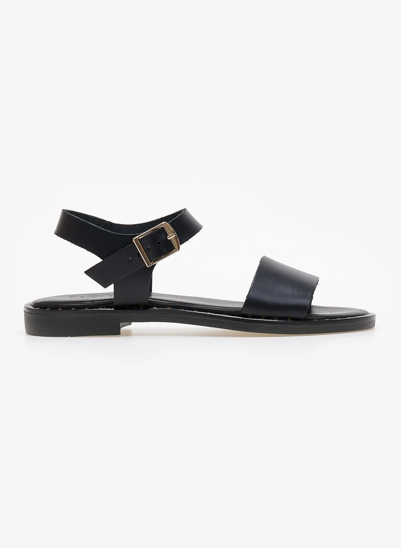 Πέδιλα δερμάτινα TFP με φάσα - Μαύρο 3 Πέδιλα δερμάτινα TFP με φάσα - Μαύρο