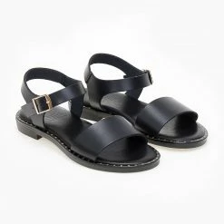 Πέδιλα δερμάτινα TFP με φάσα - Μαύρο 8 Πέδιλα δερμάτινα TFP με φάσα - Μαύρο -Σανδάλια κατάστημα dermatina tfp isia pedila me fasa 101251 x8uj