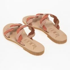 IRIS Σανδάλια δερμάτινα με Wavy φάσες - Κοραλί -Σανδάλια κατάστημα dixrwma dermatina sandalia me wavy fases 77345 9e7v