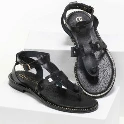 Πέδιλα δερμάτινα Estil Flat - Μαύρο 7 Πέδιλα δερμάτινα Estil Flat - Μαύρο -Σανδάλια κατάστημα estil dermatina flat pedila 90898 60x7 1