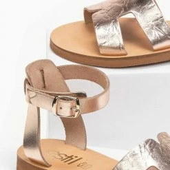 Πέδιλα δερμάτινα Estil φλατ με ανοίγματα στη φάσα - Χαλκός 8 Πέδιλα δερμάτινα Estil φλατ με ανοίγματα στη φάσα - Χαλκός -Σανδάλια κατάστημα estil dermatina flat pedila me anoigmata sti fasa 91268 v5o2