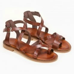 Πέδιλα δερμάτινα Tfp φλατ με δέσιμο στο πλάι - Ταμπά 10 Πέδιλα δερμάτινα Tfp φλατ με δέσιμο στο πλάι - Ταμπά -Σανδάλια κατάστημα estil dermatina flat pedila me desimo sto plai 91160 7k5j