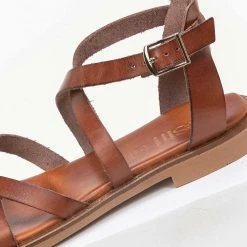 Πέδιλα δερμάτινα Tfp φλατ με δέσιμο στο πλάι - Ταμπά 14 Πέδιλα δερμάτινα Tfp φλατ με δέσιμο στο πλάι - Ταμπά -Σανδάλια κατάστημα estil dermatina flat pedila me desimo sto plai 91160 cb58