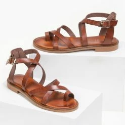 Πέδιλα δερμάτινα Tfp φλατ με δέσιμο στο πλάι - Ταμπά 13 Πέδιλα δερμάτινα Tfp φλατ με δέσιμο στο πλάι - Ταμπά -Σανδάλια κατάστημα estil dermatina flat pedila me desimo sto plai 91160 kfuh