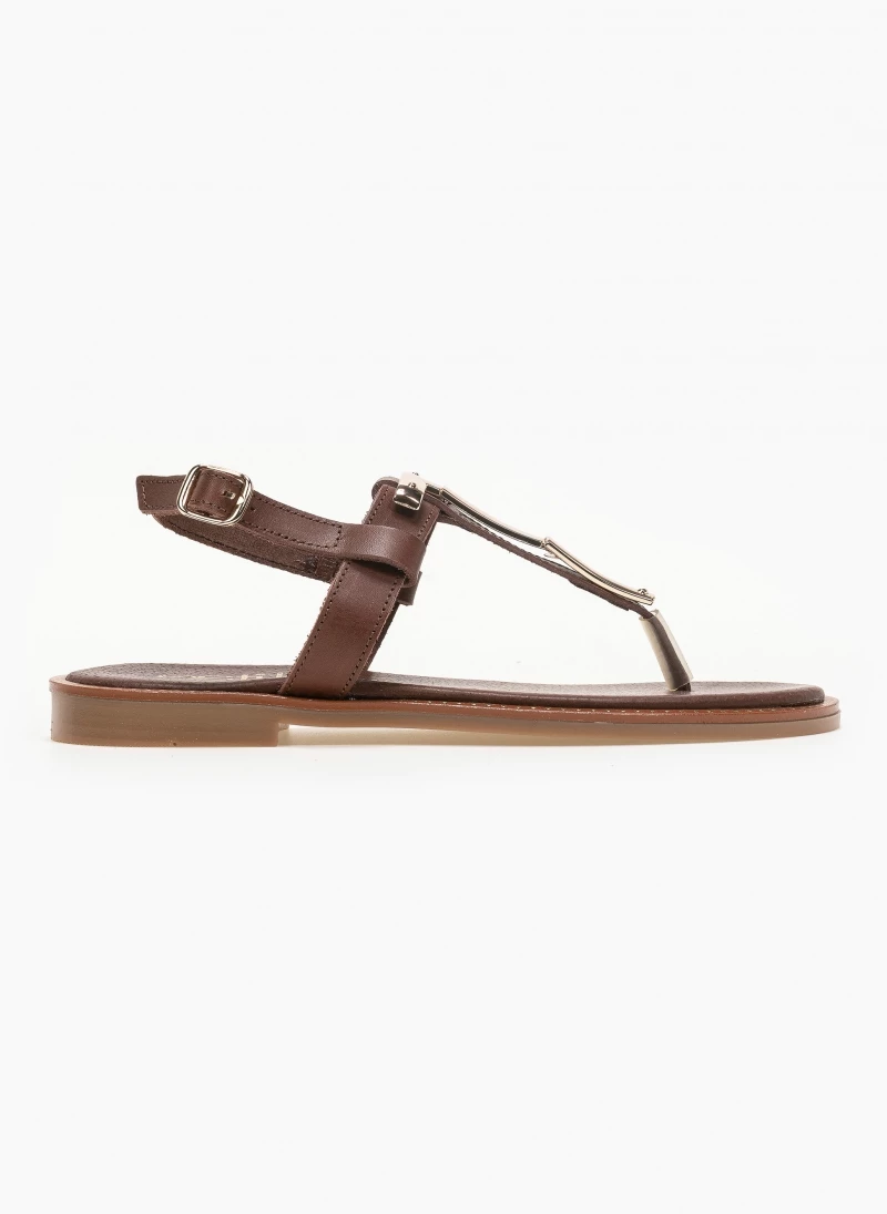 Πέδιλα Estil δερμάτινα με μέταλλο - Καφέ 6 Πέδιλα Estil δερμάτινα με μέταλλο - Καφέ - Image 4