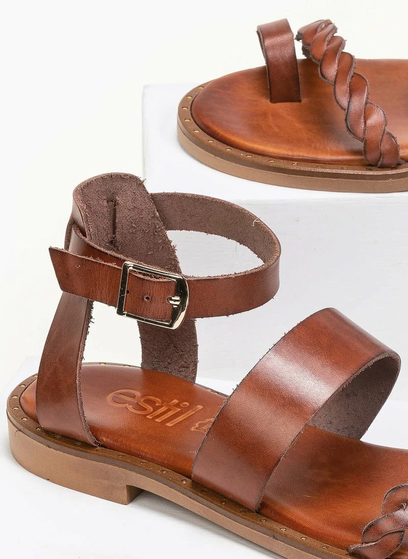 Πέδιλα Estil δερμάτινα με μπαρέτα - Ταμπά 5 Πέδιλα Estil δερμάτινα με μπαρέτα - Ταμπά - Image 3