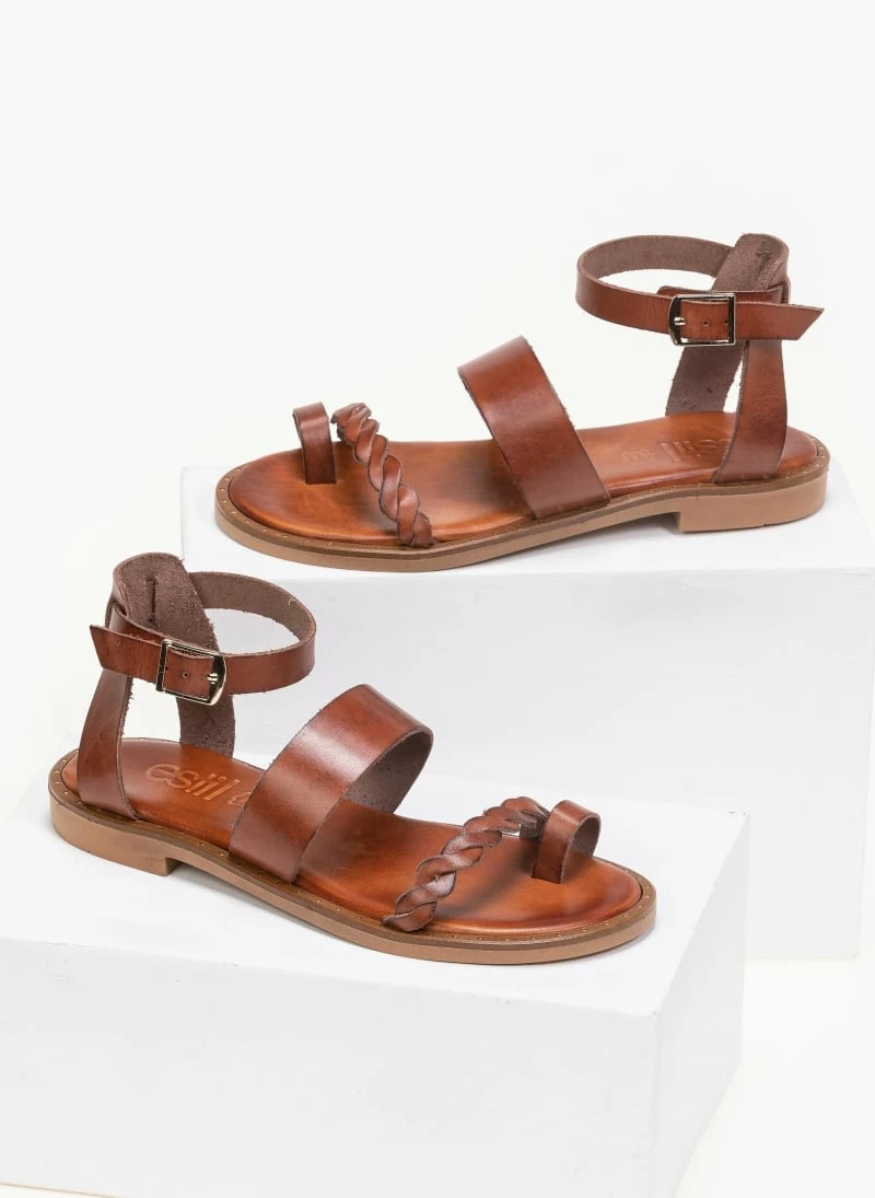 Πέδιλα Estil δερμάτινα με μπαρέτα - Ταμπά 3 Πέδιλα Estil δερμάτινα με μπαρέτα - Ταμπά