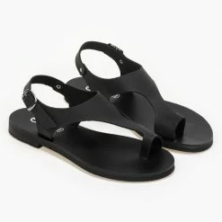 Πέδιλα Estil δερμάτινα ίσια - Μαύρο 8 Πέδιλα Estil δερμάτινα ίσια - Μαύρο -Σανδάλια κατάστημα estil dermatina isia pedila 91386 eswm