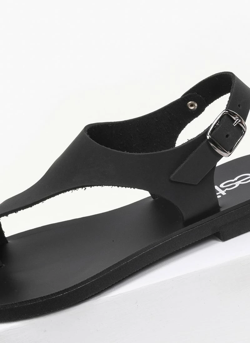 Πέδιλα Estil δερμάτινα ίσια - Μαύρο 4 Πέδιλα Estil δερμάτινα ίσια - Μαύρο - Image 2