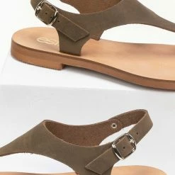 Πέδιλα Estil δερμάτινα ίσια - Χακί 7 Πέδιλα Estil δερμάτινα ίσια - Χακί -Σανδάλια κατάστημα estil dermatina isia pedila 91389 fb48