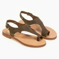 Πέδιλα Estil δερμάτινα ίσια - Χακί 8 Πέδιλα Estil δερμάτινα ίσια - Χακί -Σανδάλια κατάστημα estil dermatina isia pedila 91389 o2jr