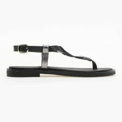 Πέδιλα Estil δερμάτινα ίσια με διχρωμία - Μαύρο/Ατσαλί 9 Πέδιλα Estil δερμάτινα ίσια με διχρωμία - Μαύρο/Ατσαλί -Σανδάλια κατάστημα estil dermatina isia pedila me dixrwmia 90162 gbay