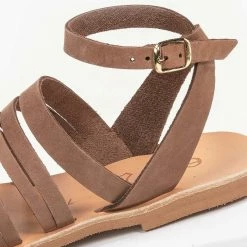 Estil δερμάτινα ίσια πέδιλα με λεπτά λουράκια - Πούρο -Σανδάλια κατάστημα estil dermatina isia pedila me lepta lourakia 92584 1zit