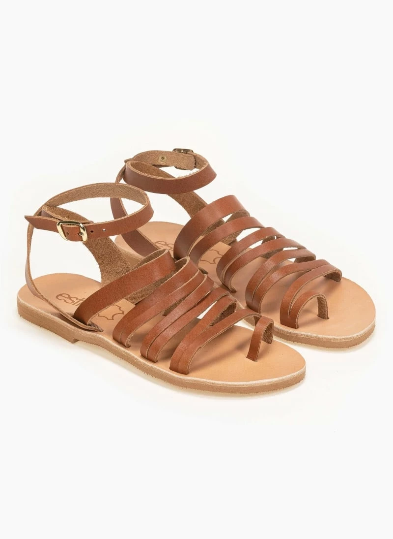 Estil δερμάτινα ίσια πέδιλα με λεπτά λουράκια - Ταμπά 4 Estil δερμάτινα ίσια πέδιλα με λεπτά λουράκια - Ταμπά - Image 2