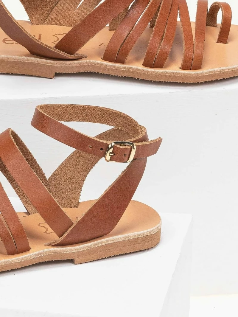 Estil δερμάτινα ίσια πέδιλα με λεπτά λουράκια - Ταμπά 6 Estil δερμάτινα ίσια πέδιλα με λεπτά λουράκια - Ταμπά - Image 4