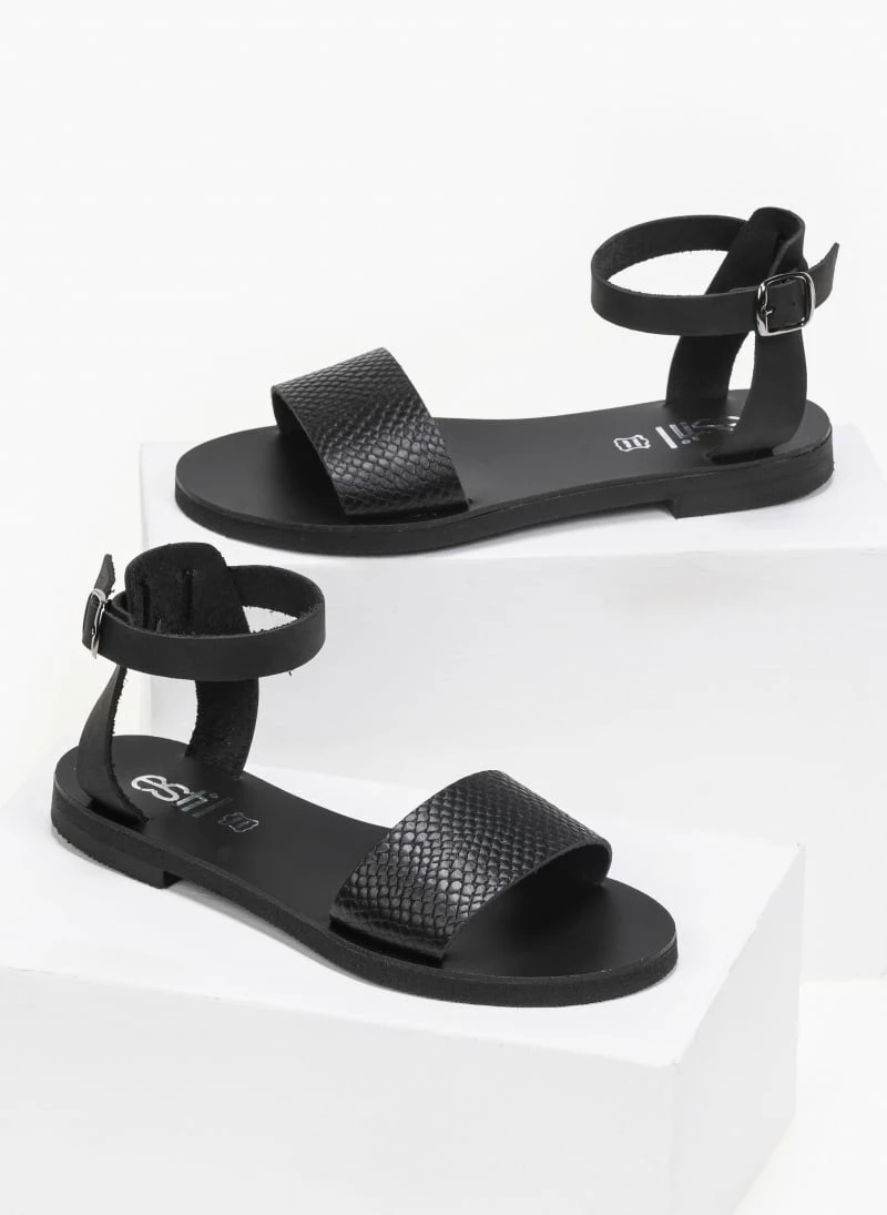 Πέδιλα δερμάτινα ίσια με Pattern Tfp - Μαύρο 4 Πέδιλα δερμάτινα ίσια με Pattern Tfp - Μαύρο - Image 2