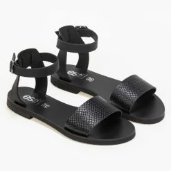 Πέδιλα δερμάτινα ίσια με Pattern Tfp - Μαύρο 14 Πέδιλα δερμάτινα ίσια με Pattern Tfp - Μαύρο -Σανδάλια κατάστημα estil dermatina isia pedila me pattern fidi 91273 vom1