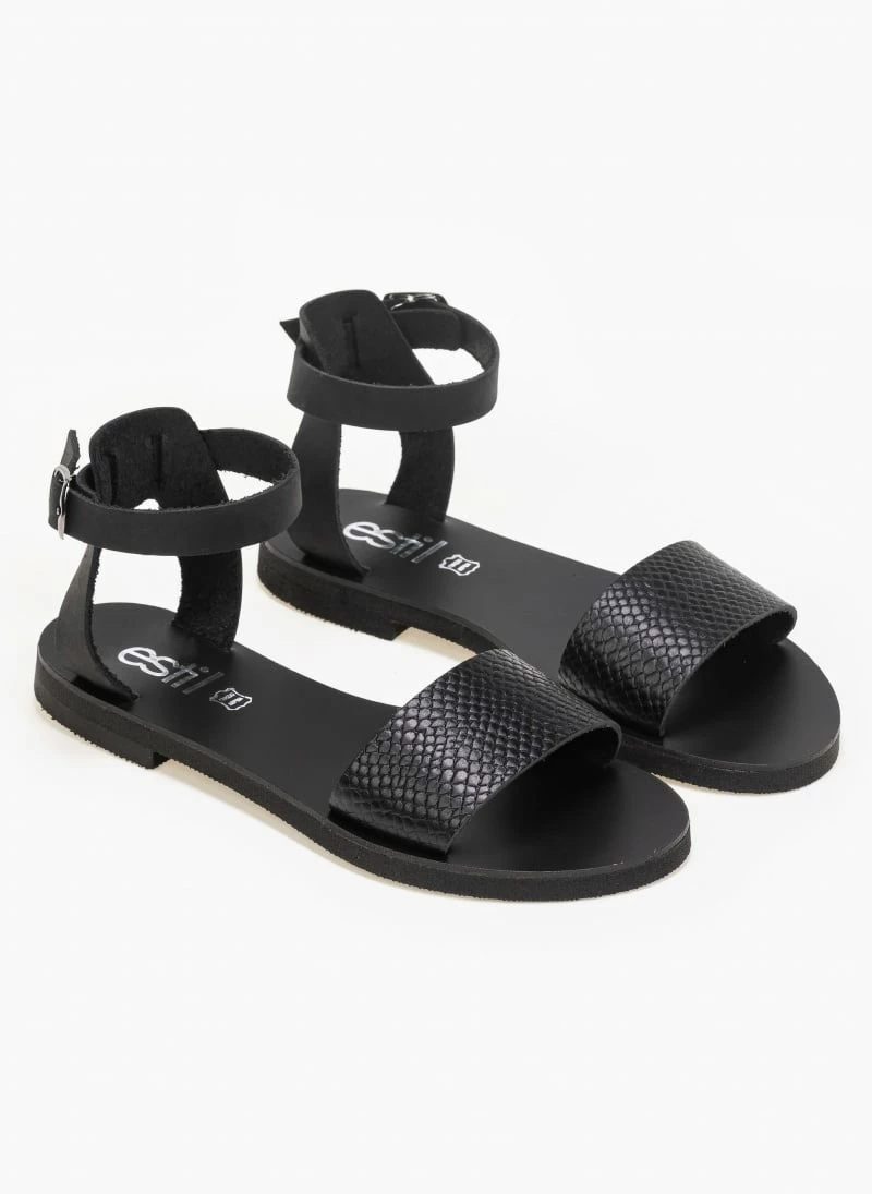 Πέδιλα δερμάτινα ίσια με Pattern Tfp - Μαύρο 8 Πέδιλα δερμάτινα ίσια με Pattern Tfp - Μαύρο - Image 6