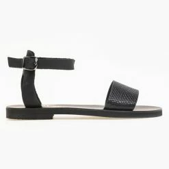 Πέδιλα δερμάτινα ίσια με Pattern Tfp - Μαύρο 12 Πέδιλα δερμάτινα ίσια με Pattern Tfp - Μαύρο -Σανδάλια κατάστημα estil dermatina isia pedila me pattern fidi 91273 wi82