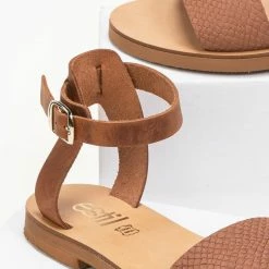 Πέδιλα δερμάτινα ίσια με Pattern Tfp - Ταμπά 8 Πέδιλα δερμάτινα ίσια με Pattern Tfp - Ταμπά -Σανδάλια κατάστημα estil dermatina isia pedila me pattern fidi 91274 kg06