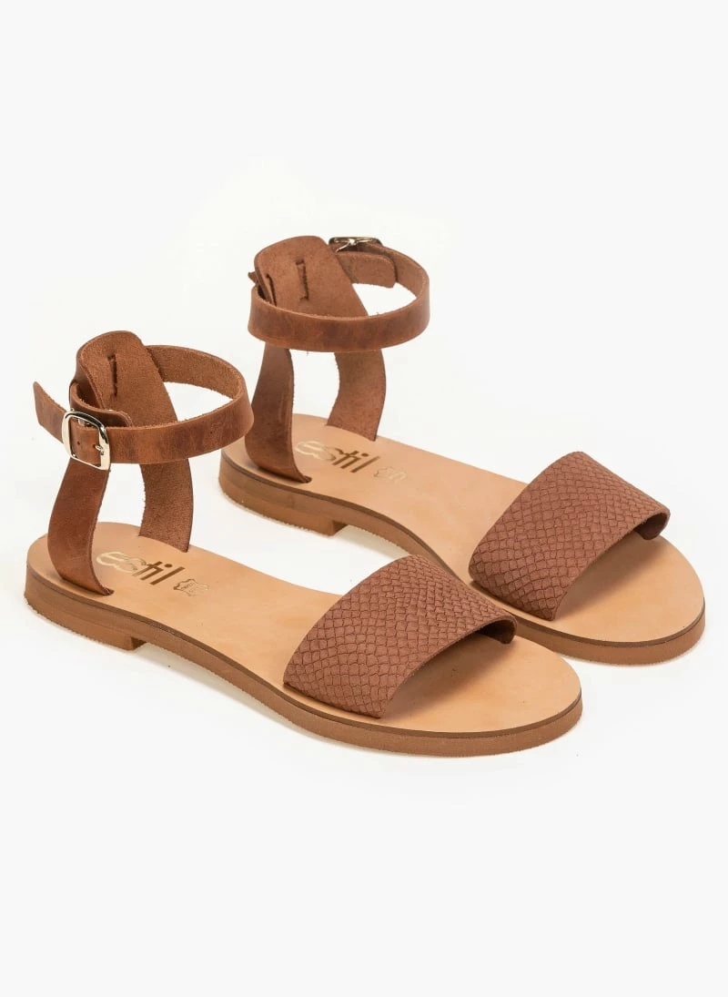 Πέδιλα δερμάτινα ίσια με Pattern Tfp - Ταμπά 3 Πέδιλα δερμάτινα ίσια με Pattern Tfp - Ταμπά