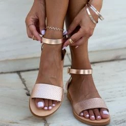 Πέδιλα δερμάτινα ίσια με Pattern Tfp - Χαλκός 9 Πέδιλα δερμάτινα ίσια με Pattern Tfp - Χαλκός -Σανδάλια κατάστημα estil dermatina isia pedila me pattern fidi 91275 2u3l