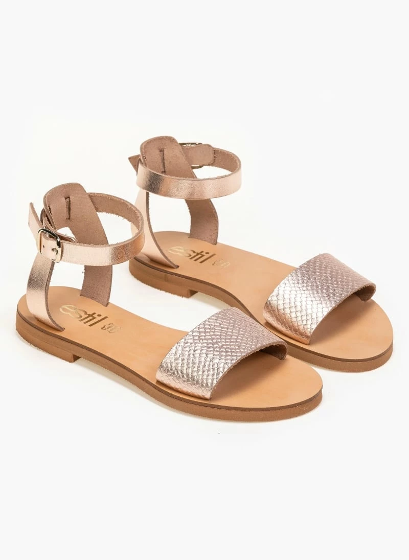 Πέδιλα δερμάτινα ίσια με Pattern Tfp - Χαλκός 5 Πέδιλα δερμάτινα ίσια με Pattern Tfp - Χαλκός - Image 3