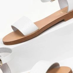 Πέδιλα δερμάτινα ίσια με Pattern Tfp - Λευκό 13 Πέδιλα δερμάτινα ίσια με Pattern Tfp - Λευκό -Σανδάλια κατάστημα estil dermatina isia pedila me pattern fidi 93194 jtkr