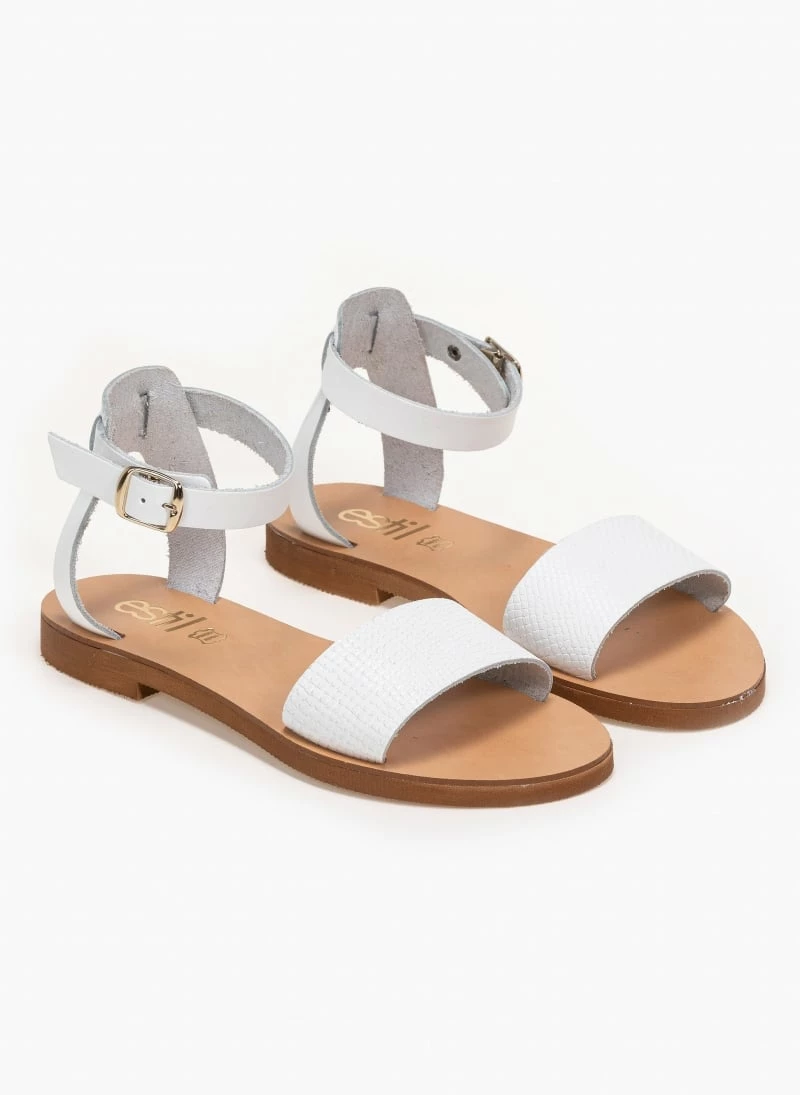 Πέδιλα δερμάτινα ίσια με Pattern Tfp - Λευκό 8 Πέδιλα δερμάτινα ίσια με Pattern Tfp - Λευκό - Image 6