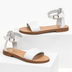 Πέδιλα δερμάτινα ίσια με Pattern Tfp - Λευκό 12 Πέδιλα δερμάτινα ίσια με Pattern Tfp - Λευκό -Σανδάλια κατάστημα estil dermatina isia pedila me pattern fidi 93194 yx61